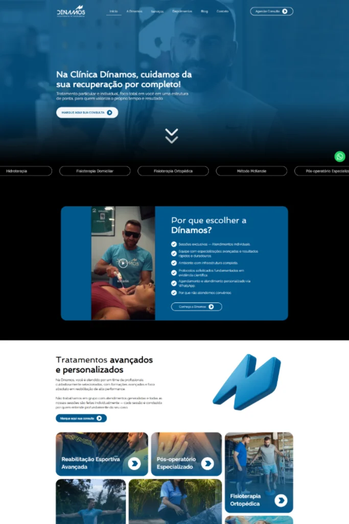 Site Dínamos Fisioterapia
